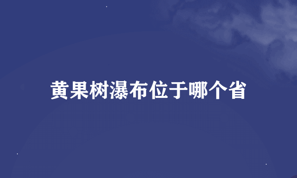 黄果树瀑布位于哪个省