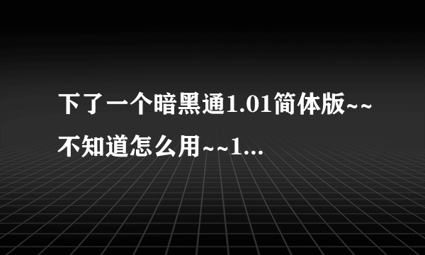 下了一个暗黑通1.01简体版~~不知道怎么用~~1.11版本的暗黑可以用吗？