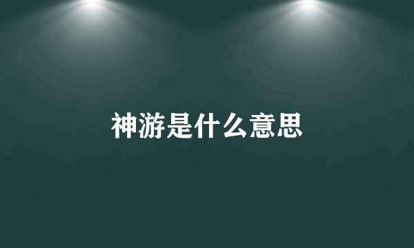 神游是什么意思