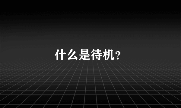 什么是待机？