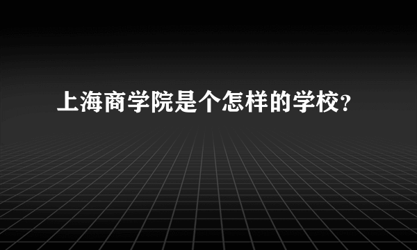 上海商学院是个怎样的学校？