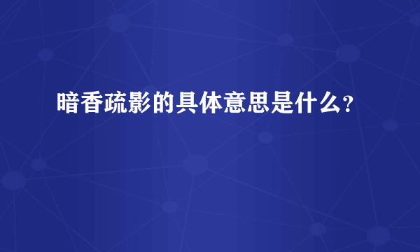 暗香疏影的具体意思是什么？