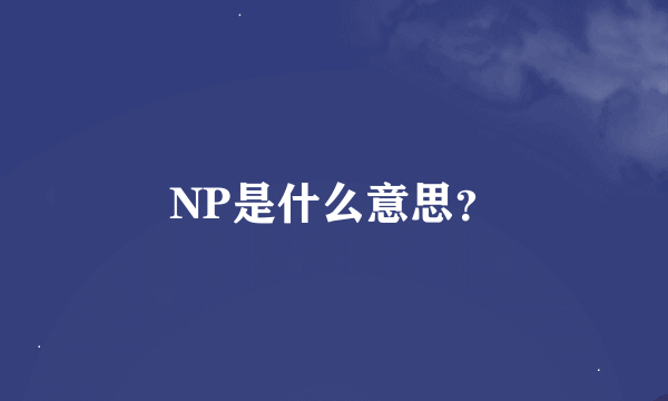 NP是什么意思？