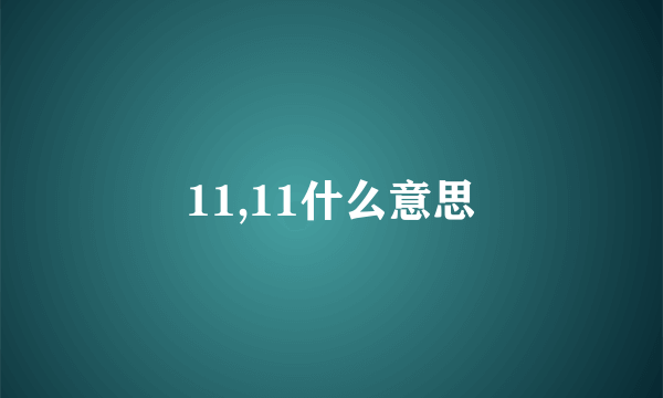 11,11什么意思