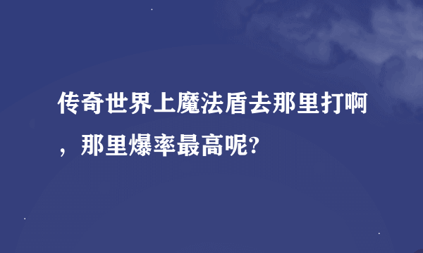 传奇世界上魔法盾去那里打啊，那里爆率最高呢?