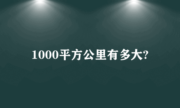 1000平方公里有多大?