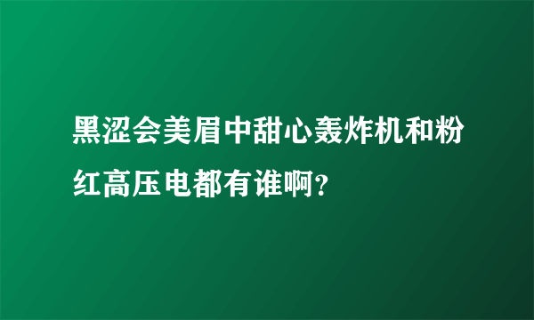 黑涩会美眉中甜心轰炸机和粉红高压电都有谁啊？