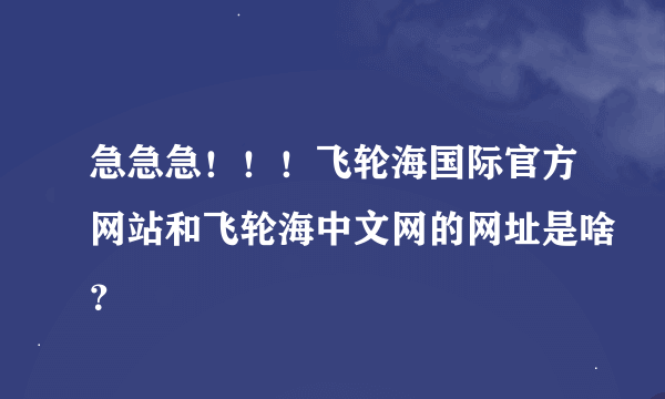 急急急！！！飞轮海国际官方网站和飞轮海中文网的网址是啥？