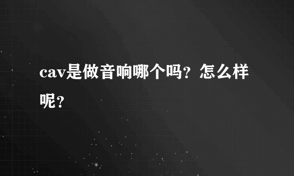 cav是做音响哪个吗？怎么样呢？