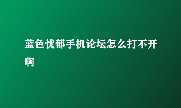 蓝色忧郁手机论坛怎么打不开啊