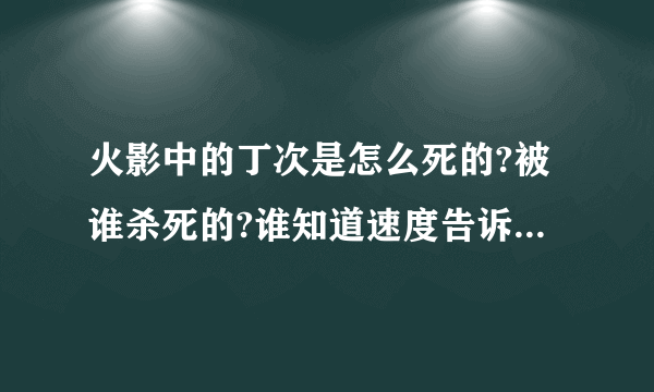 火影中的丁次是怎么死的?被谁杀死的?谁知道速度告诉我!谢了!