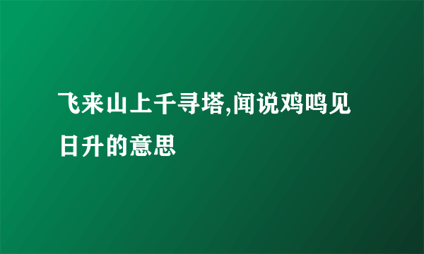 飞来山上千寻塔,闻说鸡鸣见日升的意思