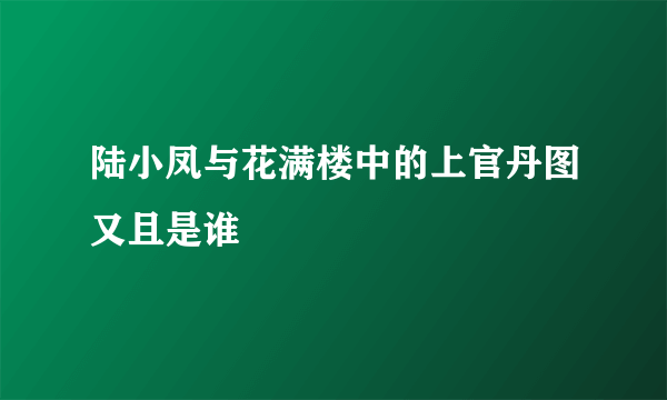 陆小凤与花满楼中的上官丹图又且是谁