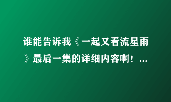 谁能告诉我《一起又看流星雨》最后一集的详细内容啊！非常感谢！