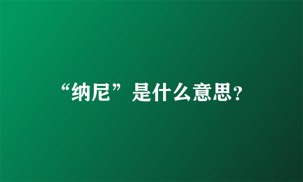 “纳尼”是什么意思？