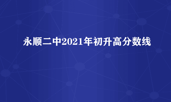 永顺二中2021年初升高分数线