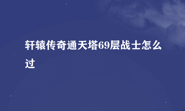 轩辕传奇通天塔69层战士怎么过