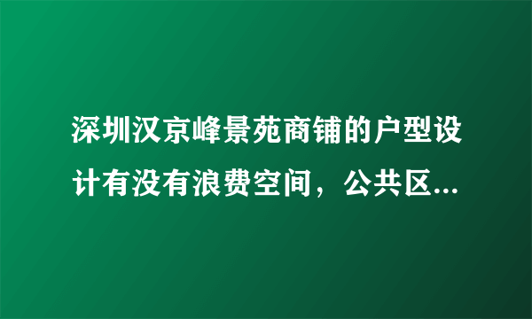 深圳汉京峰景苑商铺的户型设计有没有浪费空间，公共区域管理完善吗？