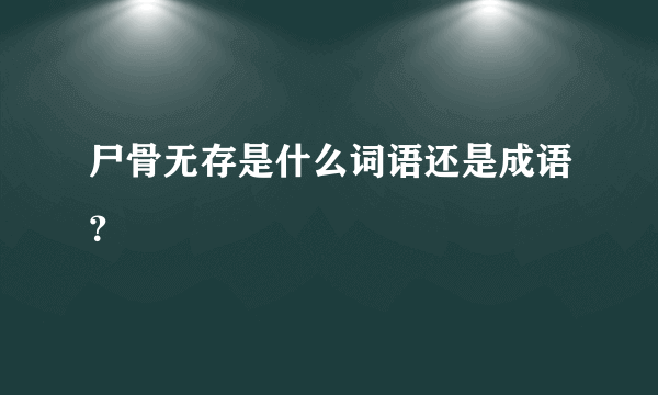 尸骨无存是什么词语还是成语？