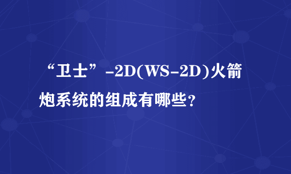 “卫士”-2D(WS-2D)火箭炮系统的组成有哪些？