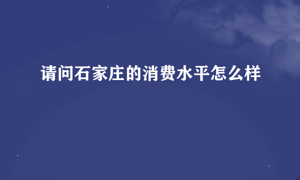 请问石家庄的消费水平怎么样