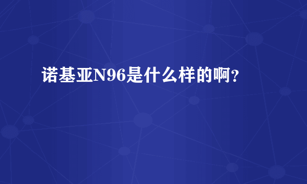 诺基亚N96是什么样的啊？