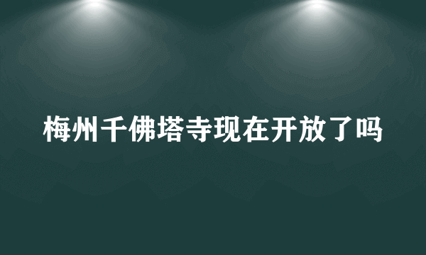 梅州千佛塔寺现在开放了吗