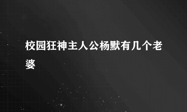 校园狂神主人公杨默有几个老婆