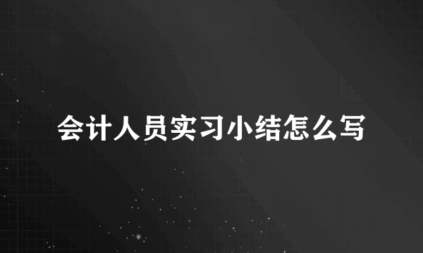 会计人员实习小结怎么写