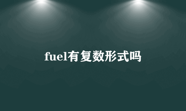 fuel有复数形式吗