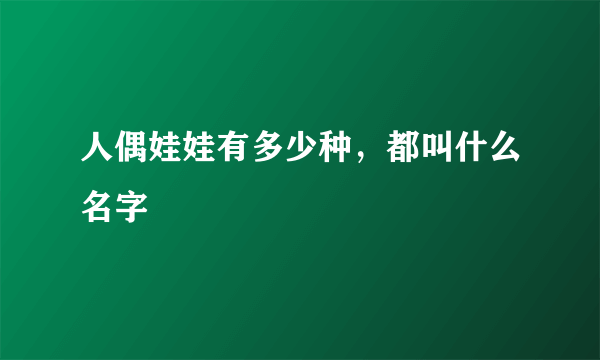 人偶娃娃有多少种，都叫什么名字