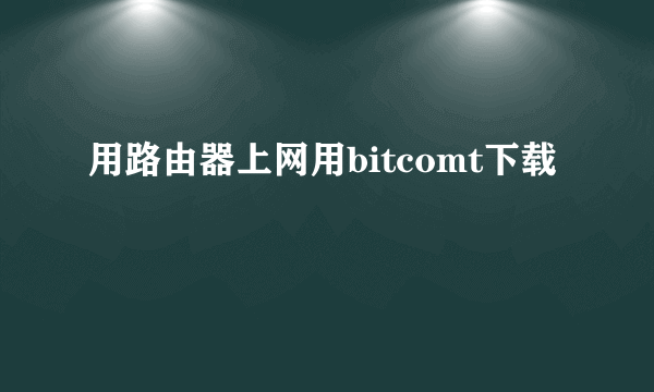 用路由器上网用bitcomt下载