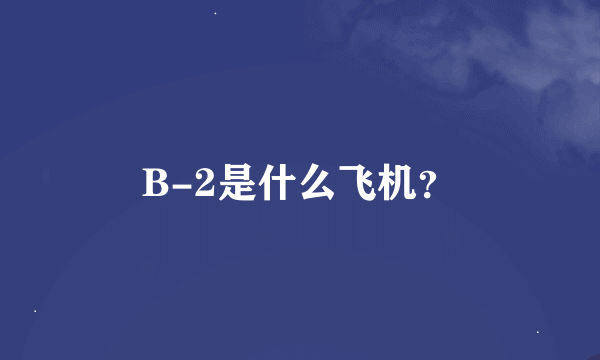 B-2是什么飞机？