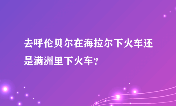 去呼伦贝尔在海拉尔下火车还是满洲里下火车？