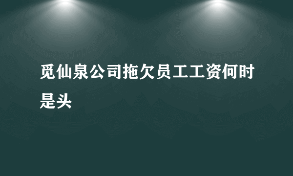 觅仙泉公司拖欠员工工资何时是头