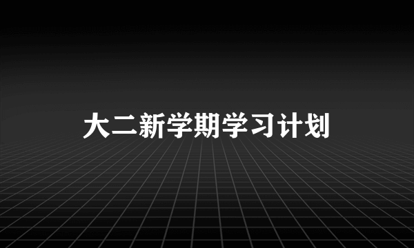 大二新学期学习计划