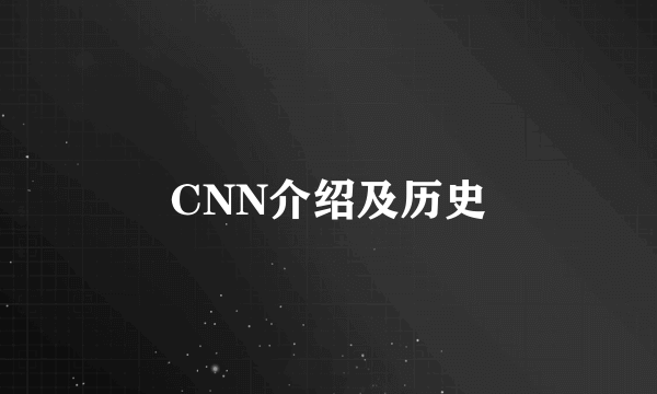 CNN介绍及历史