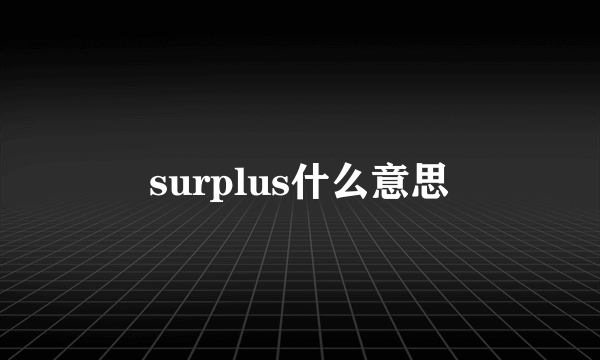 surplus什么意思