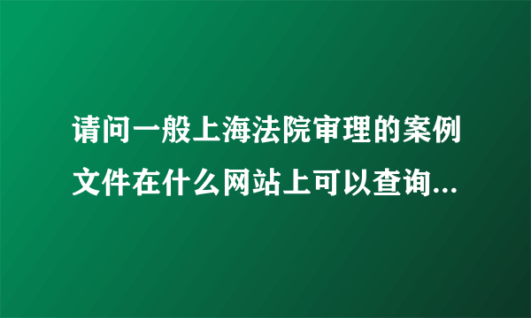 请问一般上海法院审理的案例文件在什么网站上可以查询，有原告被告，基本情况，审理情况那样的