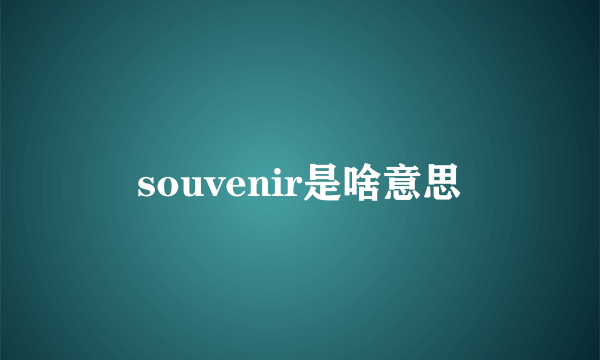 souvenir是啥意思