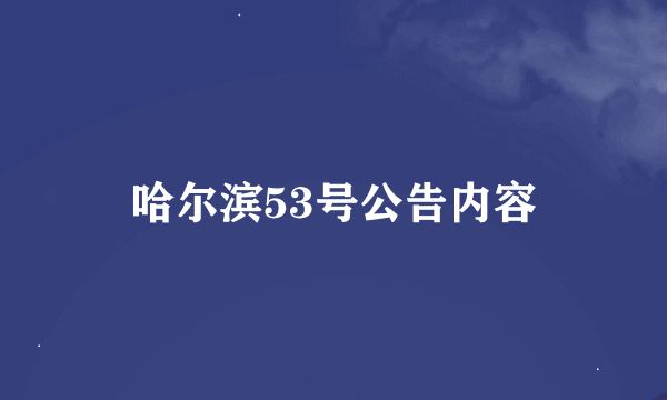 哈尔滨53号公告内容