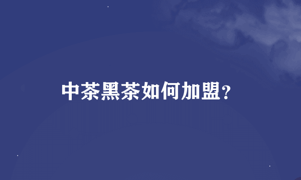 中茶黑茶如何加盟？