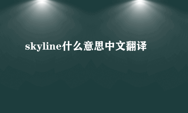 skyline什么意思中文翻译