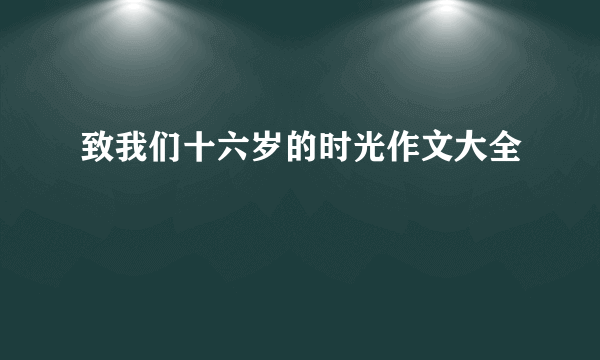 致我们十六岁的时光作文大全