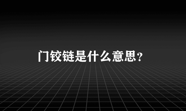 门铰链是什么意思？