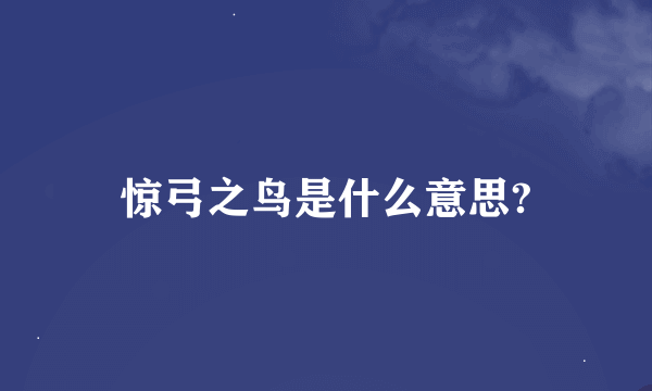 惊弓之鸟是什么意思?