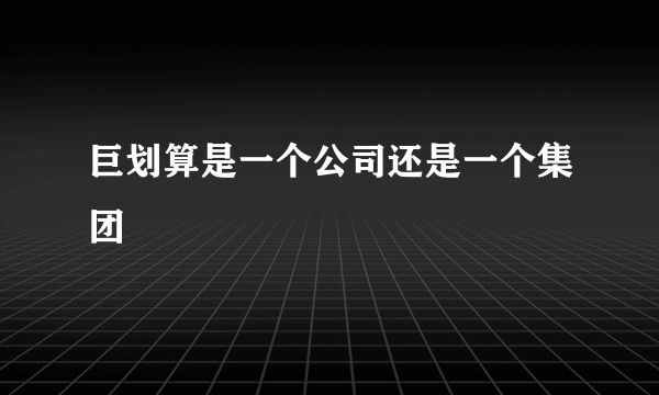 巨划算是一个公司还是一个集团