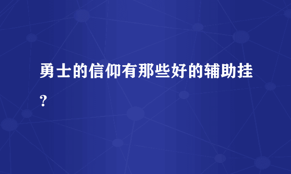 勇士的信仰有那些好的辅助挂？