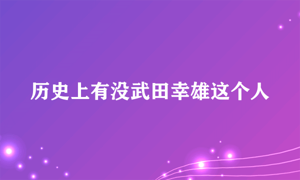 历史上有没武田幸雄这个人