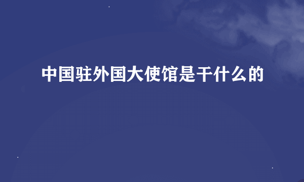 中国驻外国大使馆是干什么的